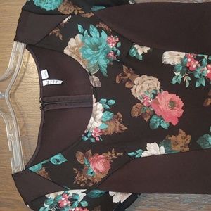 Elle dress size 4 floral teal pink white